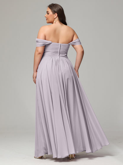 A-line Sweetheart neckline Chiffon-Bridesmaid Dress Plus Size