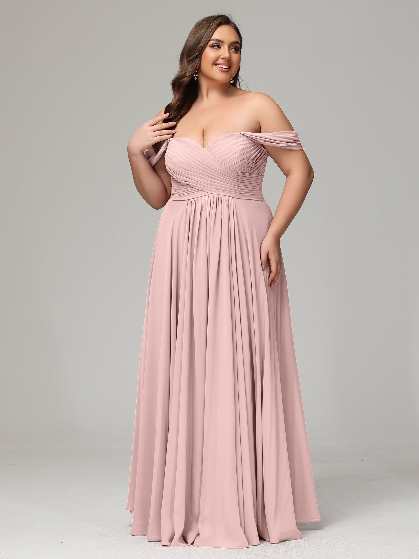 A-line Sweetheart neckline Chiffon-Bridesmaid Dress Plus Size