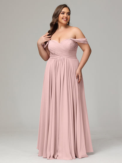 A-line Sweetheart neckline Chiffon-Bridesmaid Dress Plus Size