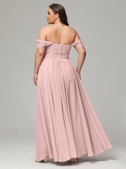 A-line Sweetheart neckline Chiffon-Bridesmaid Dress Plus Size