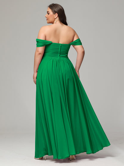 A-line Sweetheart neckline Chiffon-Bridesmaid Dress Plus Size
