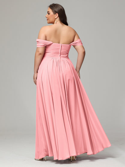 A-line Sweetheart neckline Chiffon-Bridesmaid Dress Plus Size