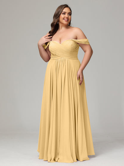 A-line Sweetheart neckline Chiffon-Bridesmaid Dress Plus Size