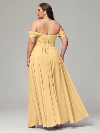A-line Sweetheart neckline Chiffon-Bridesmaid Dress Plus Size