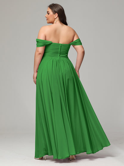 A-line Sweetheart neckline Chiffon-Bridesmaid Dress Plus Size