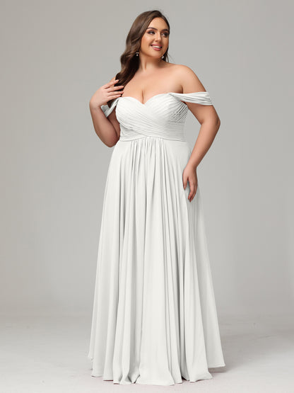 A-line Sweetheart neckline Chiffon-Bridesmaid Dress Plus Size