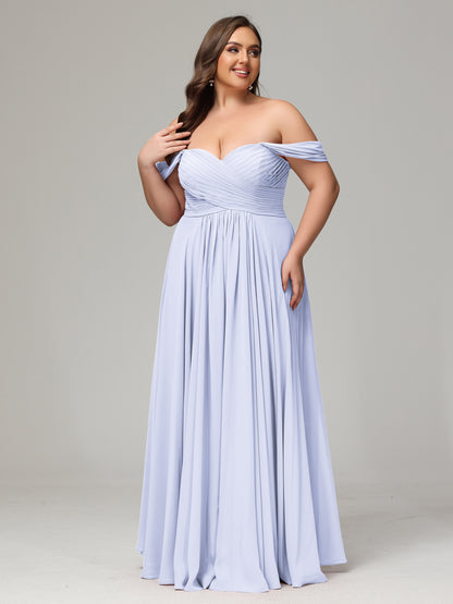 A-line Sweetheart neckline Chiffon-Bridesmaid Dress Plus Size