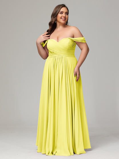 A-line Sweetheart neckline Chiffon-Bridesmaid Dress Plus Size