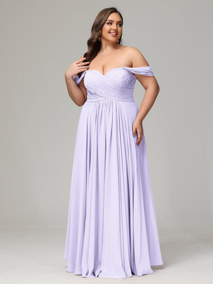 A-line Sweetheart neckline Chiffon-Bridesmaid Dress Plus Size