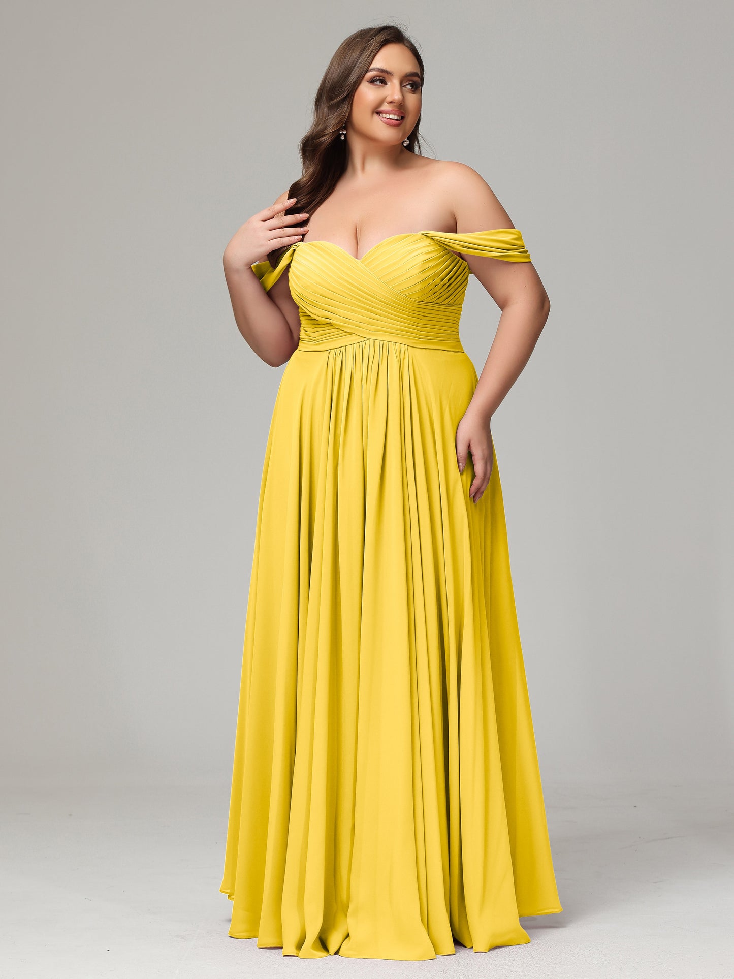 A-line Sweetheart neckline Chiffon-Bridesmaid Dress Plus Size