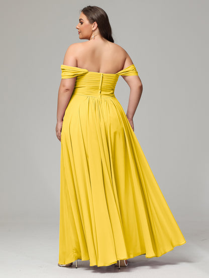 A-line Sweetheart neckline Chiffon-Bridesmaid Dress Plus Size