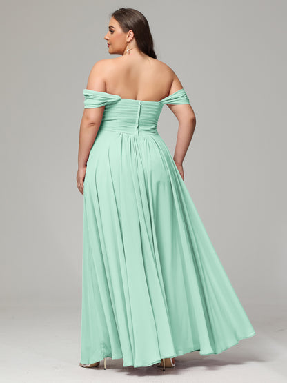A-line Sweetheart neckline Chiffon-Bridesmaid Dress Plus Size