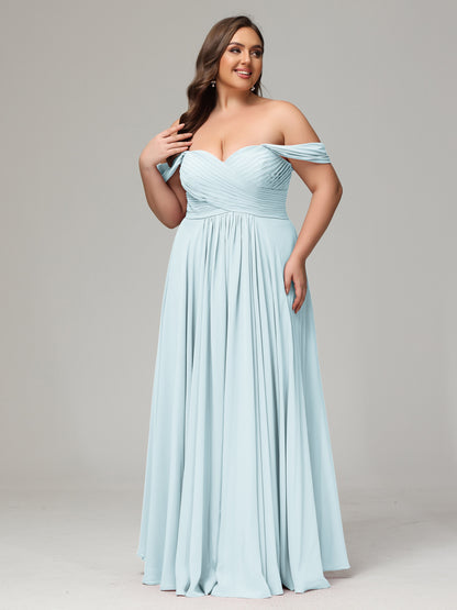 A-line Sweetheart neckline Chiffon-Bridesmaid Dress Plus Size
