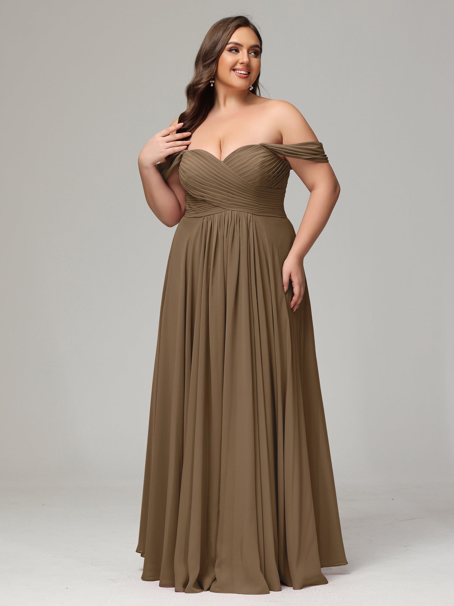 A-line Sweetheart neckline Chiffon-Bridesmaid Dress Plus Size