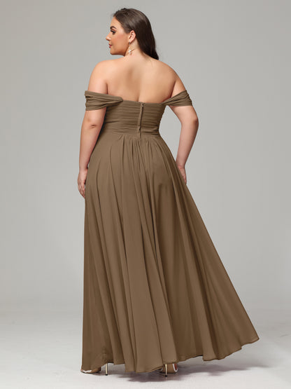 A-line Sweetheart neckline Chiffon-Bridesmaid Dress Plus Size