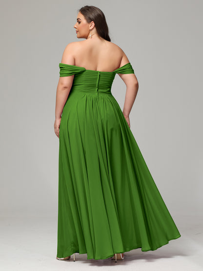 A-line Sweetheart neckline Chiffon-Bridesmaid Dress Plus Size