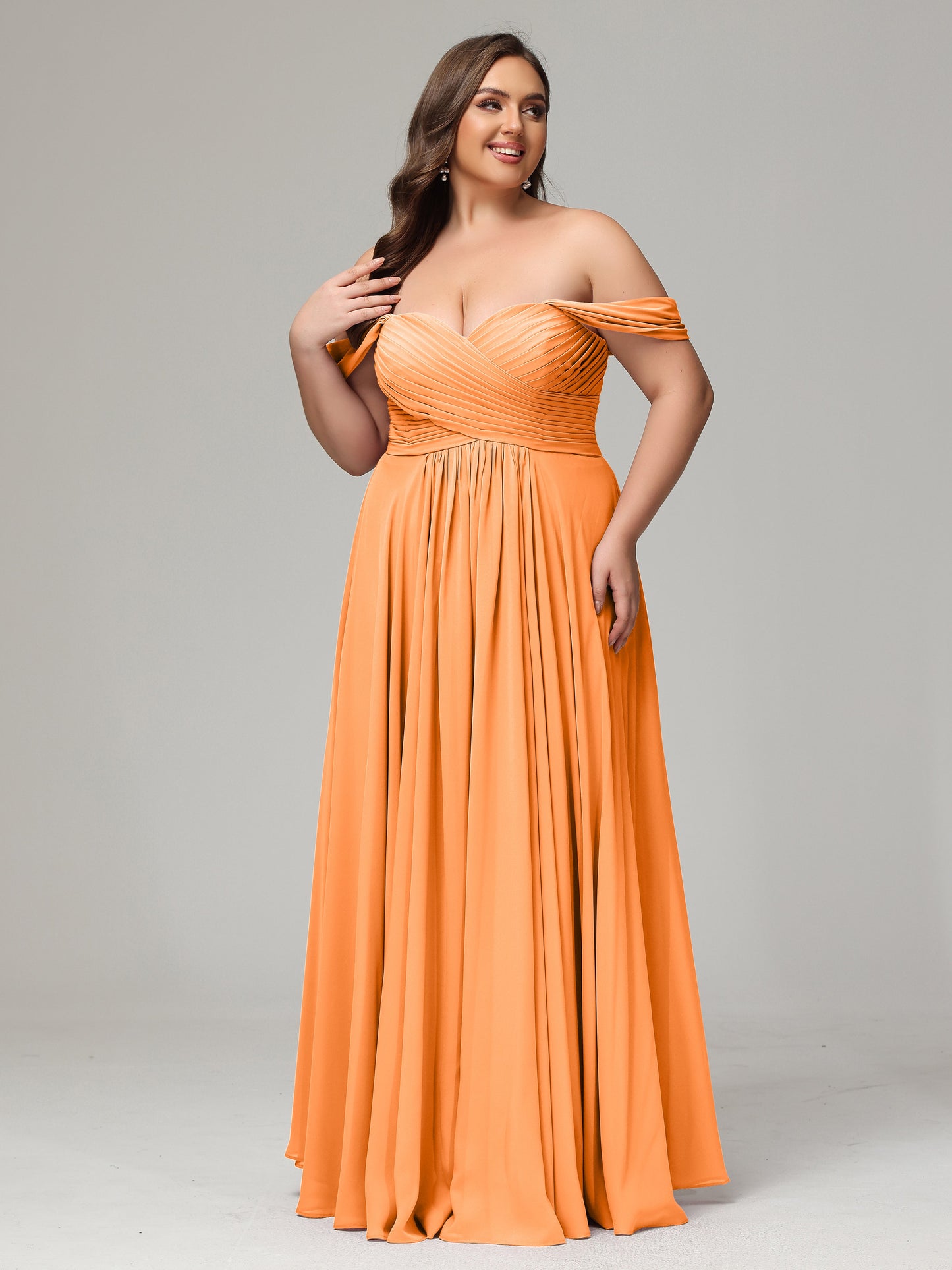 A-line Sweetheart neckline Chiffon-Bridesmaid Dress Plus Size