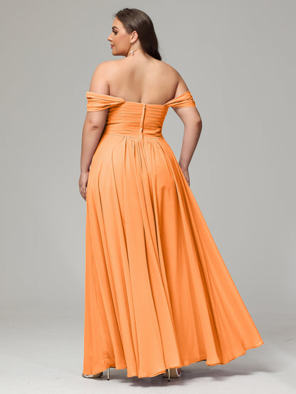 A-line Sweetheart neckline Chiffon-Bridesmaid Dress Plus Size