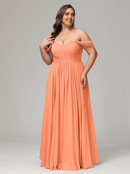 A-line Sweetheart neckline Chiffon-Bridesmaid Dress Plus Size
