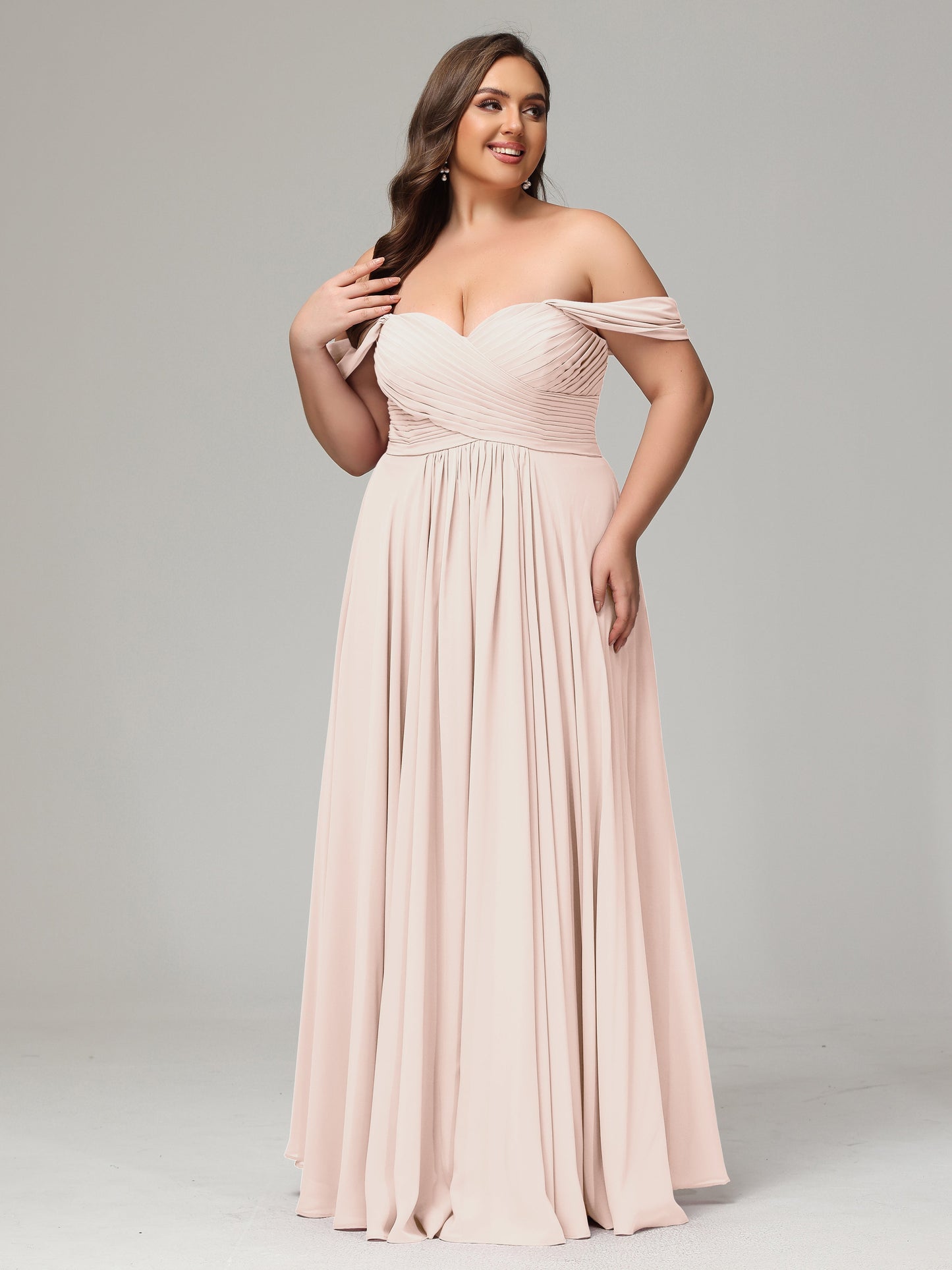 A-line Sweetheart neckline Chiffon-Bridesmaid Dress Plus Size