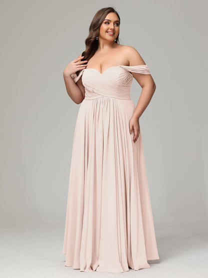 A-line Sweetheart neckline Chiffon-Bridesmaid Dress Plus Size