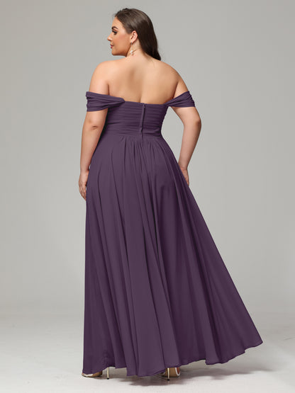 A-line Sweetheart neckline Chiffon-Bridesmaid Dress Plus Size