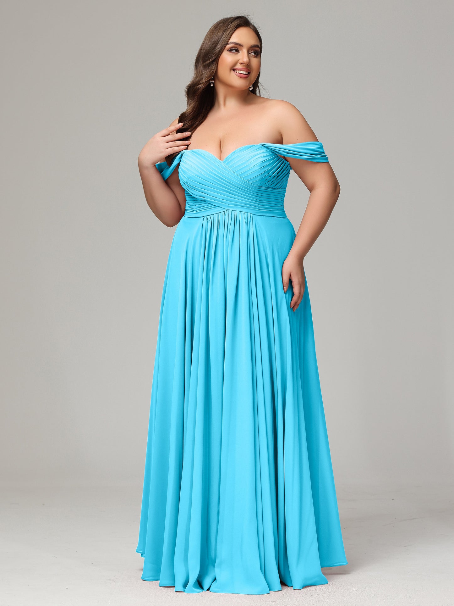 A-line Sweetheart neckline Chiffon-Bridesmaid Dress Plus Size