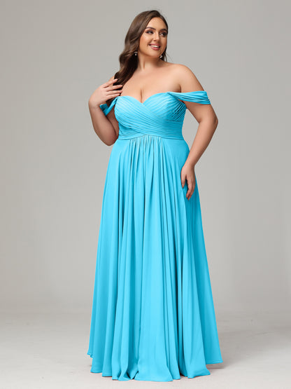 A-line Sweetheart neckline Chiffon-Bridesmaid Dress Plus Size