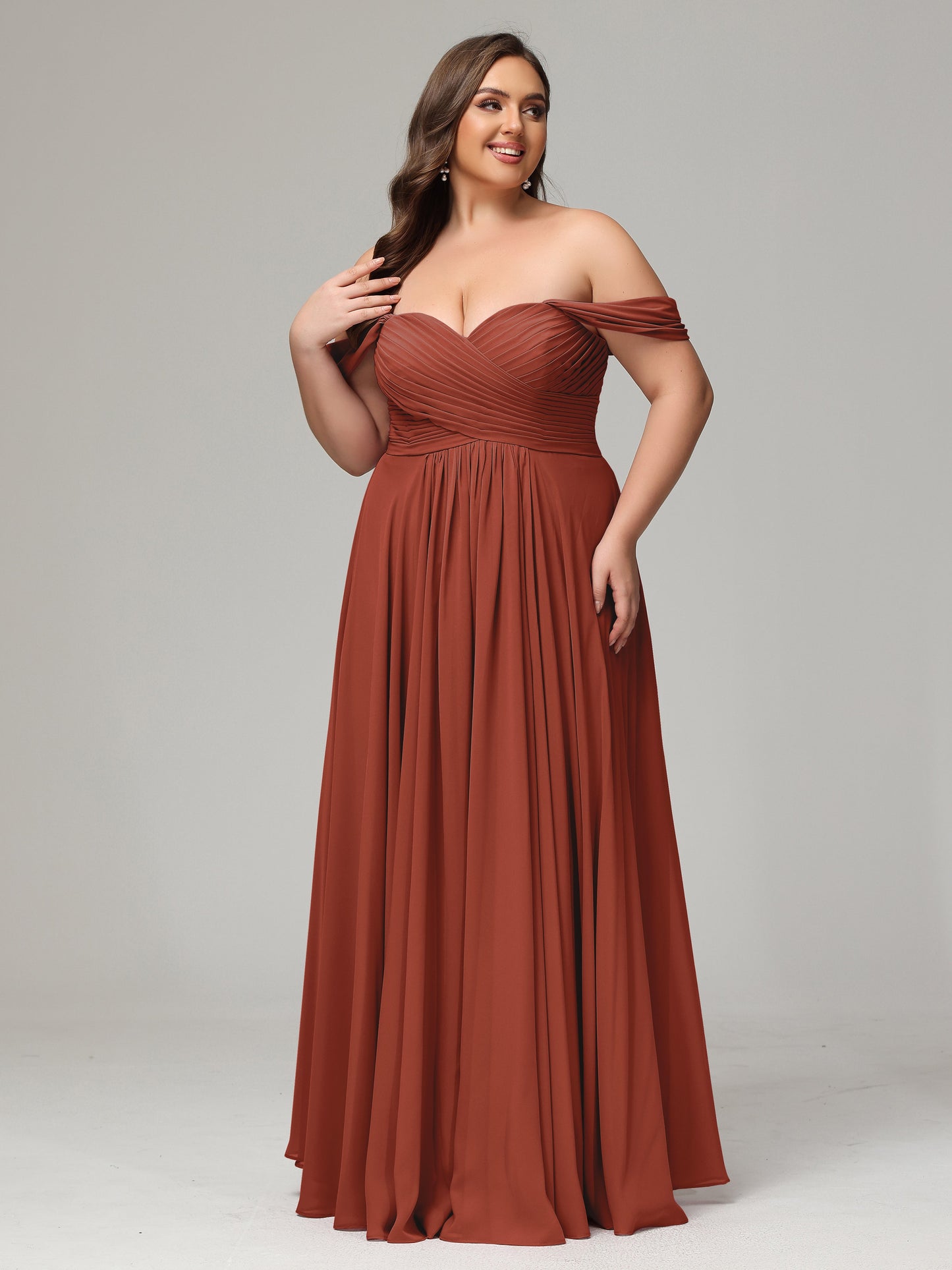 A-line Sweetheart neckline Chiffon-Bridesmaid Dress Plus Size