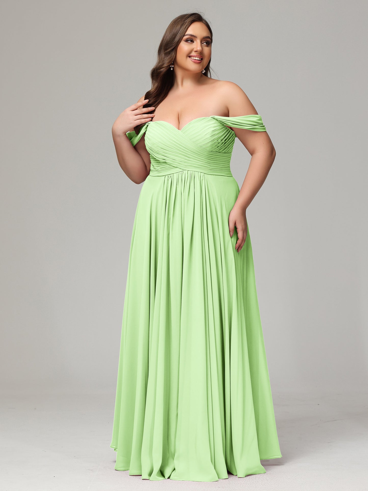 A-line Sweetheart neckline Chiffon-Bridesmaid Dress Plus Size