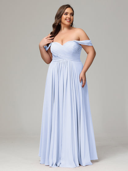 A-line Sweetheart neckline Chiffon-Bridesmaid Dress Plus Size