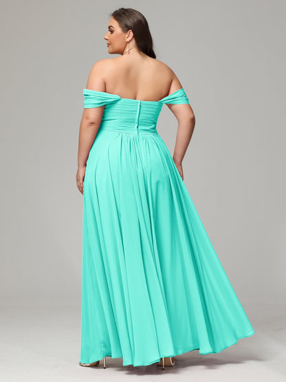 A-line Sweetheart neckline Chiffon-Bridesmaid Dress Plus Size