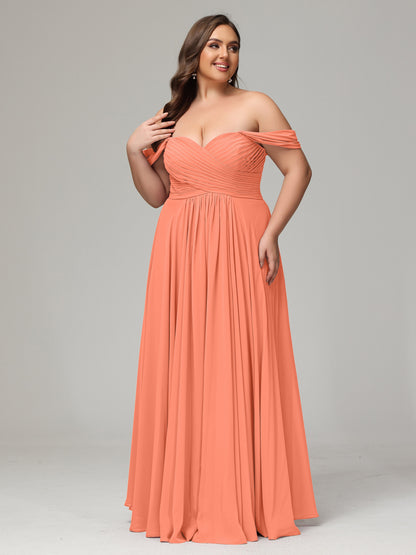 A-line Sweetheart neckline Chiffon-Bridesmaid Dress Plus Size