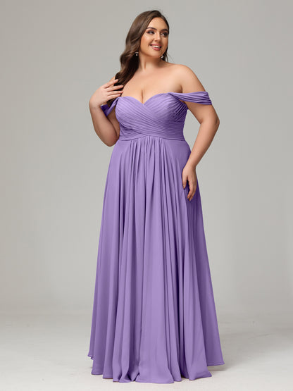 A-line Sweetheart neckline Chiffon-Bridesmaid Dress Plus Size