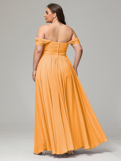 A-line Sweetheart neckline Chiffon-Bridesmaid Dress Plus Size
