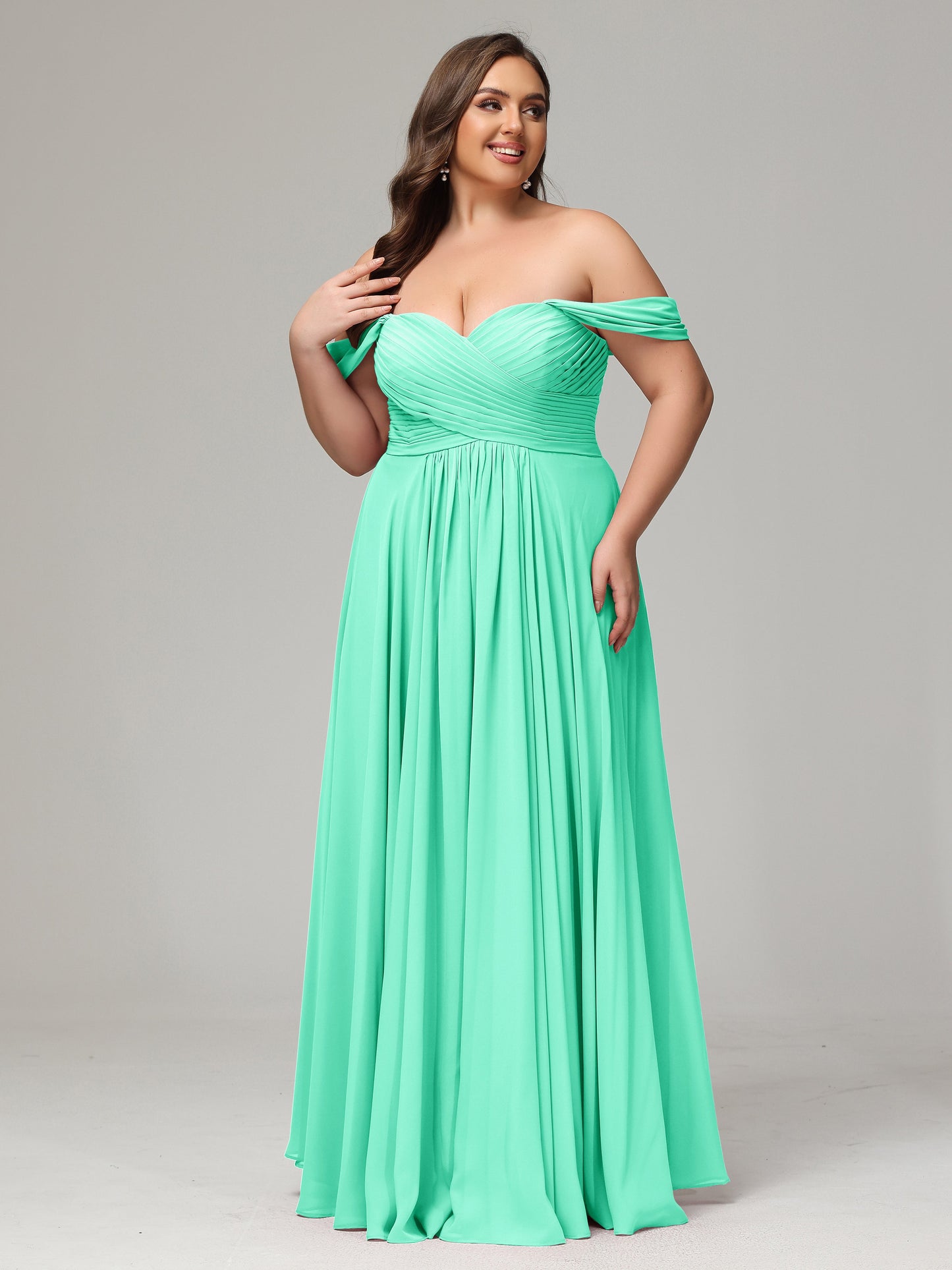 A-line Sweetheart neckline Chiffon-Bridesmaid Dress Plus Size