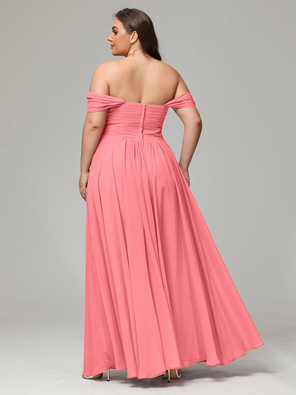 A-line Sweetheart neckline Chiffon-Bridesmaid Dress Plus Size