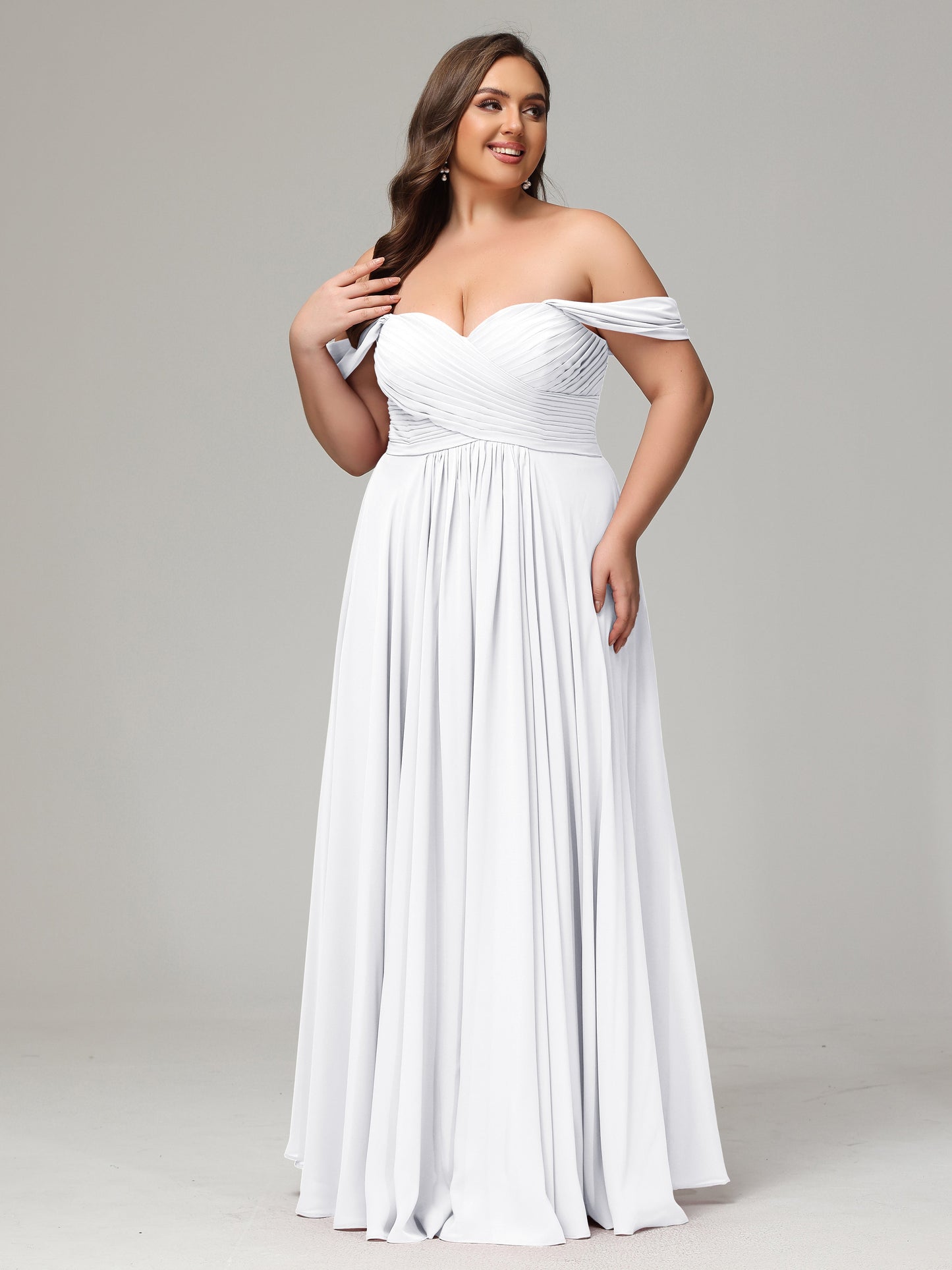 A-line Sweetheart neckline Chiffon-Bridesmaid Dress Plus Size