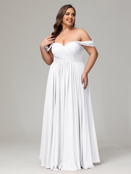 A-line Sweetheart neckline Chiffon-Bridesmaid Dress Plus Size