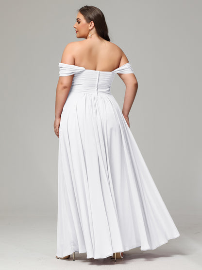 A-line Sweetheart neckline Chiffon-Bridesmaid Dress Plus Size