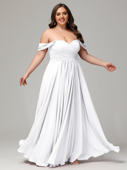 A-line Sweetheart neckline Chiffon-Bridesmaid Dress Plus Size