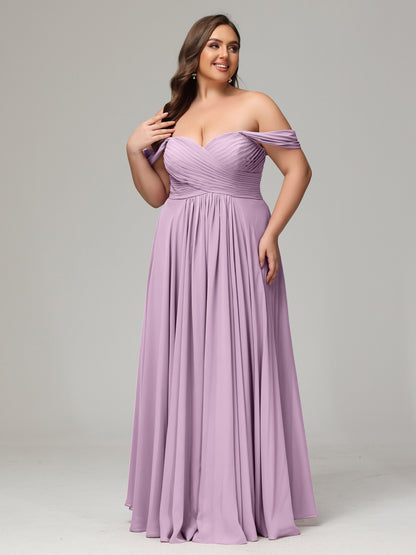 A-line Sweetheart neckline Chiffon-Bridesmaid Dress Plus Size