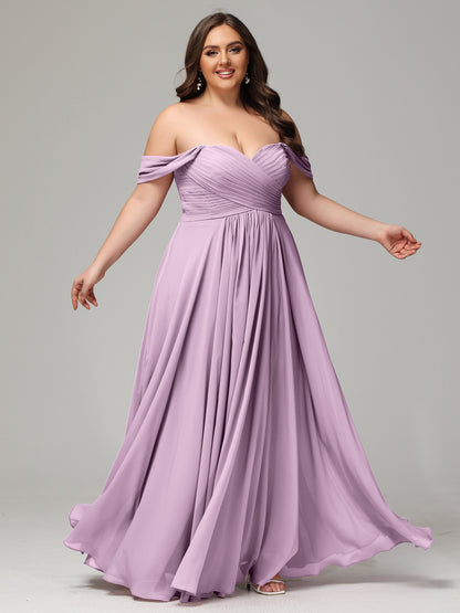 A-line Sweetheart neckline Chiffon-Bridesmaid Dress Plus Size