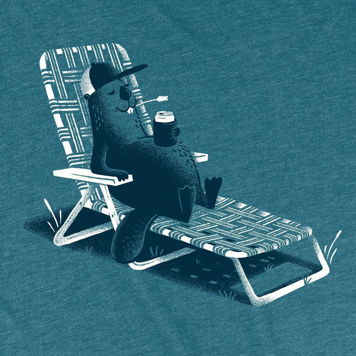 Adult Crew Neck - Unbusy Beaver Steel Blue Tee (XS - 3XL) by Factory 43