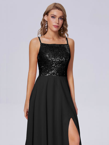 Alaina Sparkly Split Sequin Long Bridesmaid Dresses