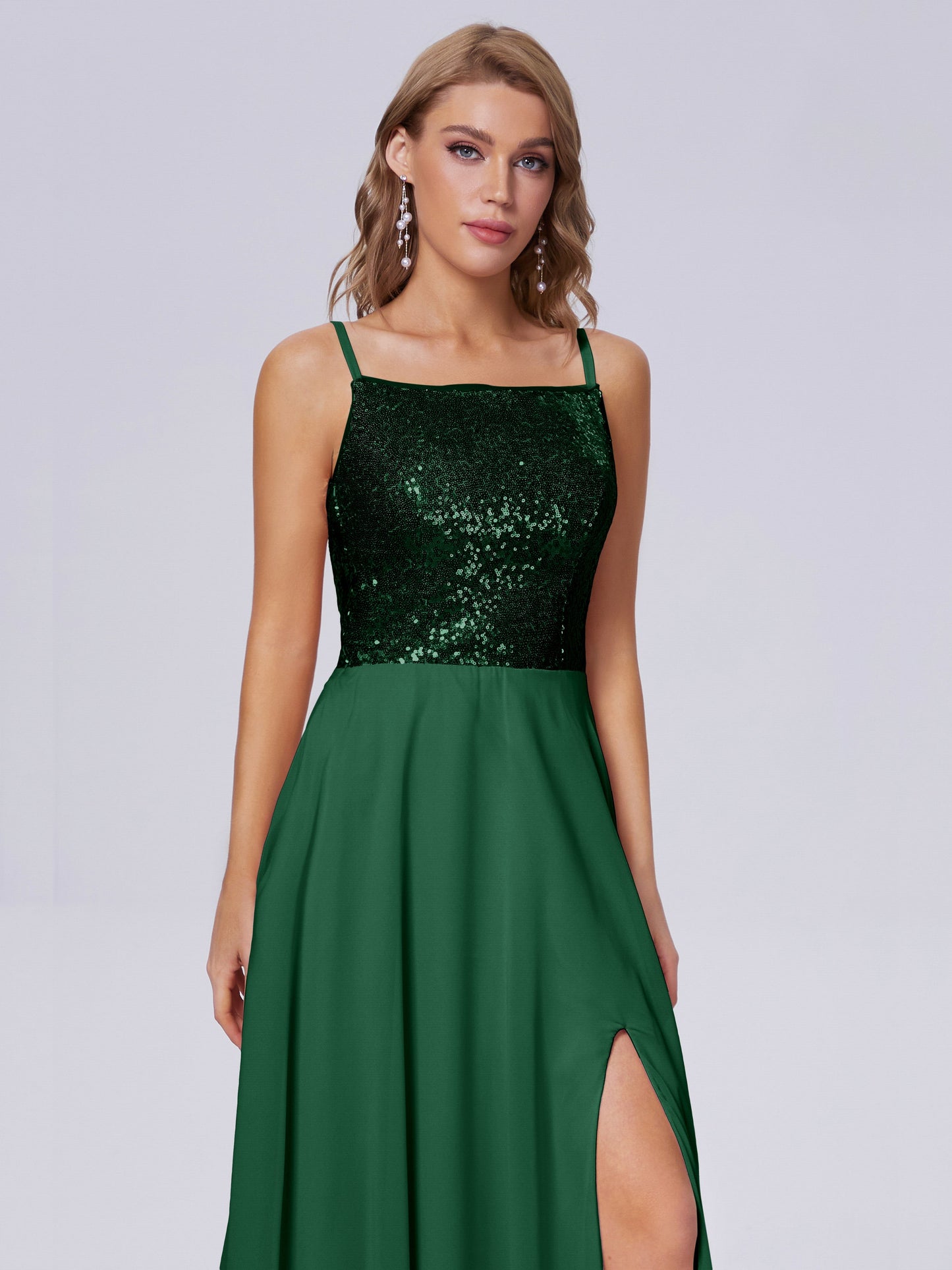 Alaina Sparkly Split Sequin Long Bridesmaid Dresses