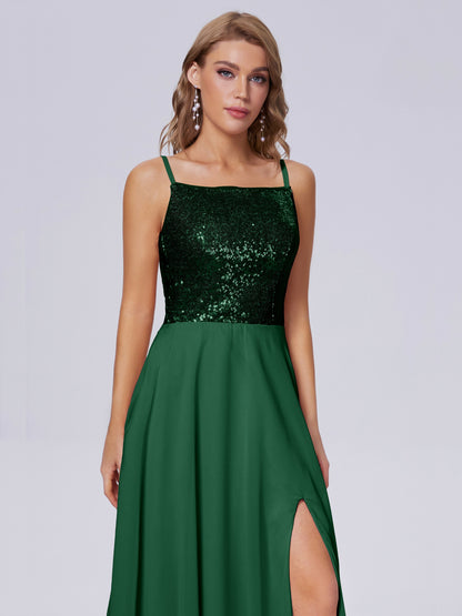 Alaina Sparkly Split Sequin Long Bridesmaid Dresses