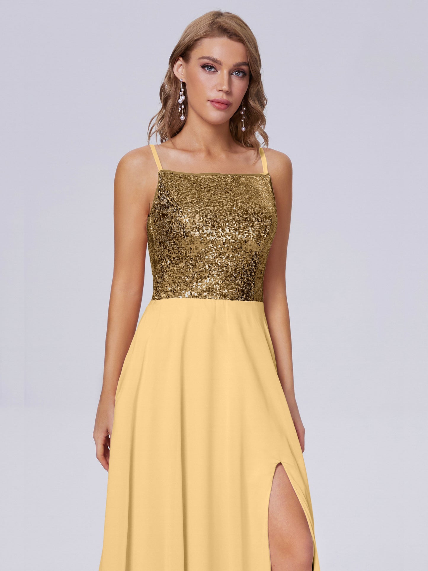 Alaina Sparkly Split Sequin Long Bridesmaid Dresses