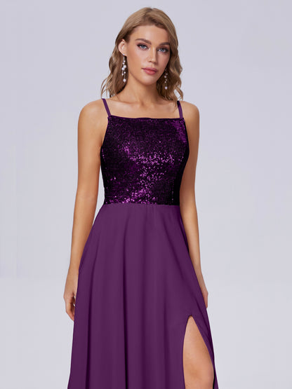 Alaina Sparkly Split Sequin Long Bridesmaid Dresses