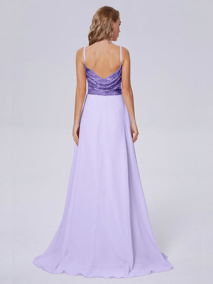 Alaina Sparkly Split Sequin Long Bridesmaid Dresses